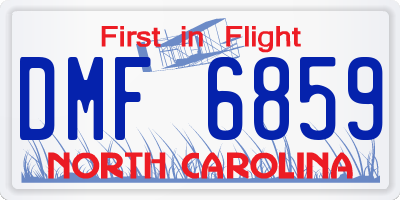 NC license plate DMF6859