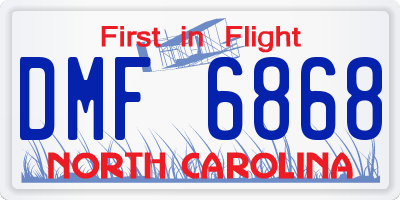 NC license plate DMF6868