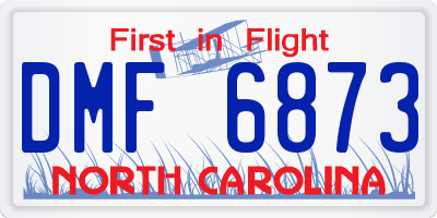 NC license plate DMF6873