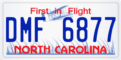 NC license plate DMF6877