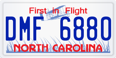 NC license plate DMF6880