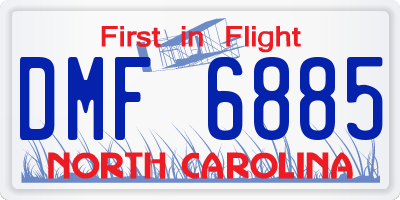 NC license plate DMF6885