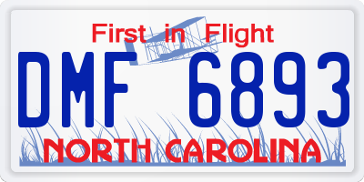 NC license plate DMF6893