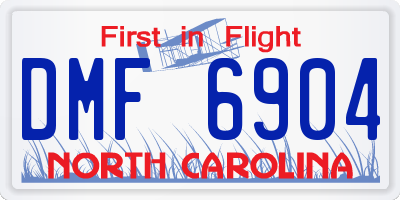 NC license plate DMF6904