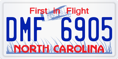 NC license plate DMF6905