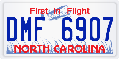 NC license plate DMF6907