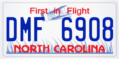 NC license plate DMF6908
