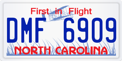 NC license plate DMF6909