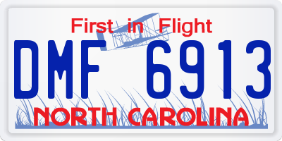 NC license plate DMF6913