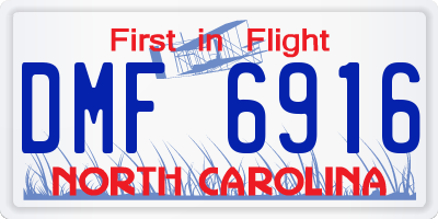 NC license plate DMF6916