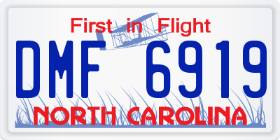 NC license plate DMF6919