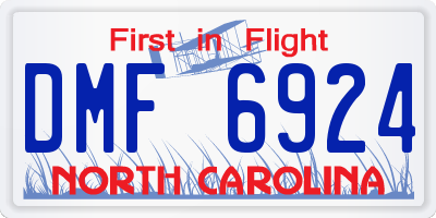 NC license plate DMF6924