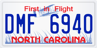 NC license plate DMF6940