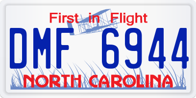 NC license plate DMF6944