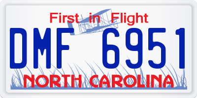 NC license plate DMF6951