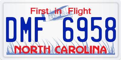 NC license plate DMF6958