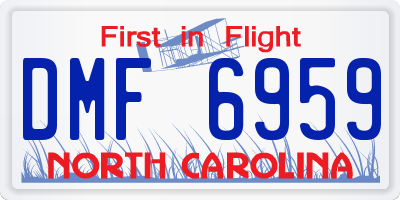 NC license plate DMF6959