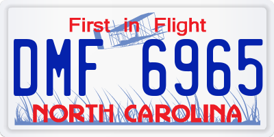 NC license plate DMF6965