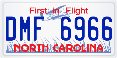 NC license plate DMF6966