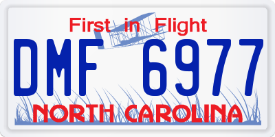 NC license plate DMF6977