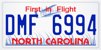 NC license plate DMF6994