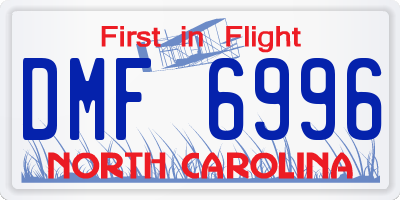 NC license plate DMF6996