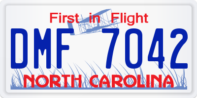 NC license plate DMF7042