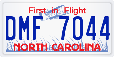 NC license plate DMF7044