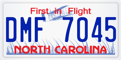NC license plate DMF7045
