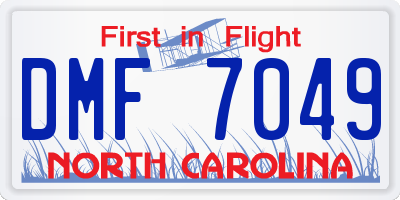 NC license plate DMF7049