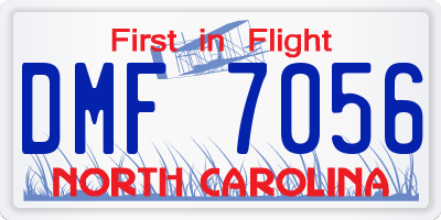 NC license plate DMF7056