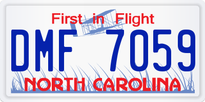 NC license plate DMF7059