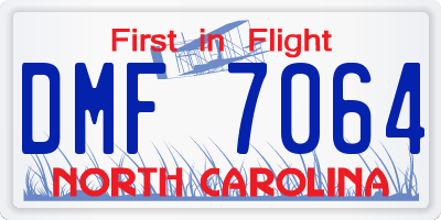 NC license plate DMF7064