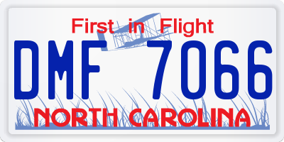NC license plate DMF7066