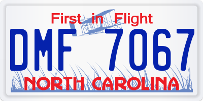 NC license plate DMF7067