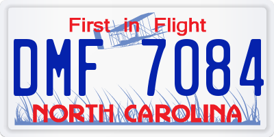 NC license plate DMF7084