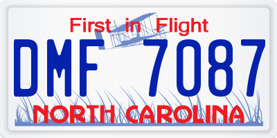 NC license plate DMF7087
