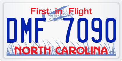 NC license plate DMF7090