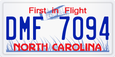 NC license plate DMF7094