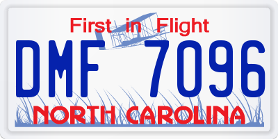 NC license plate DMF7096