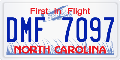 NC license plate DMF7097