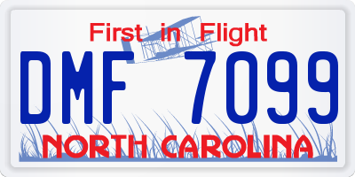 NC license plate DMF7099