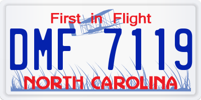 NC license plate DMF7119