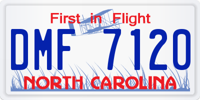 NC license plate DMF7120