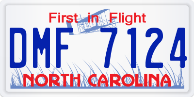 NC license plate DMF7124