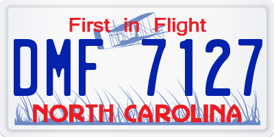 NC license plate DMF7127