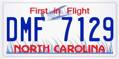NC license plate DMF7129