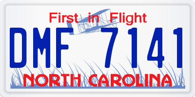 NC license plate DMF7141