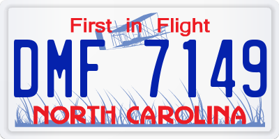 NC license plate DMF7149