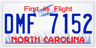 NC license plate DMF7152